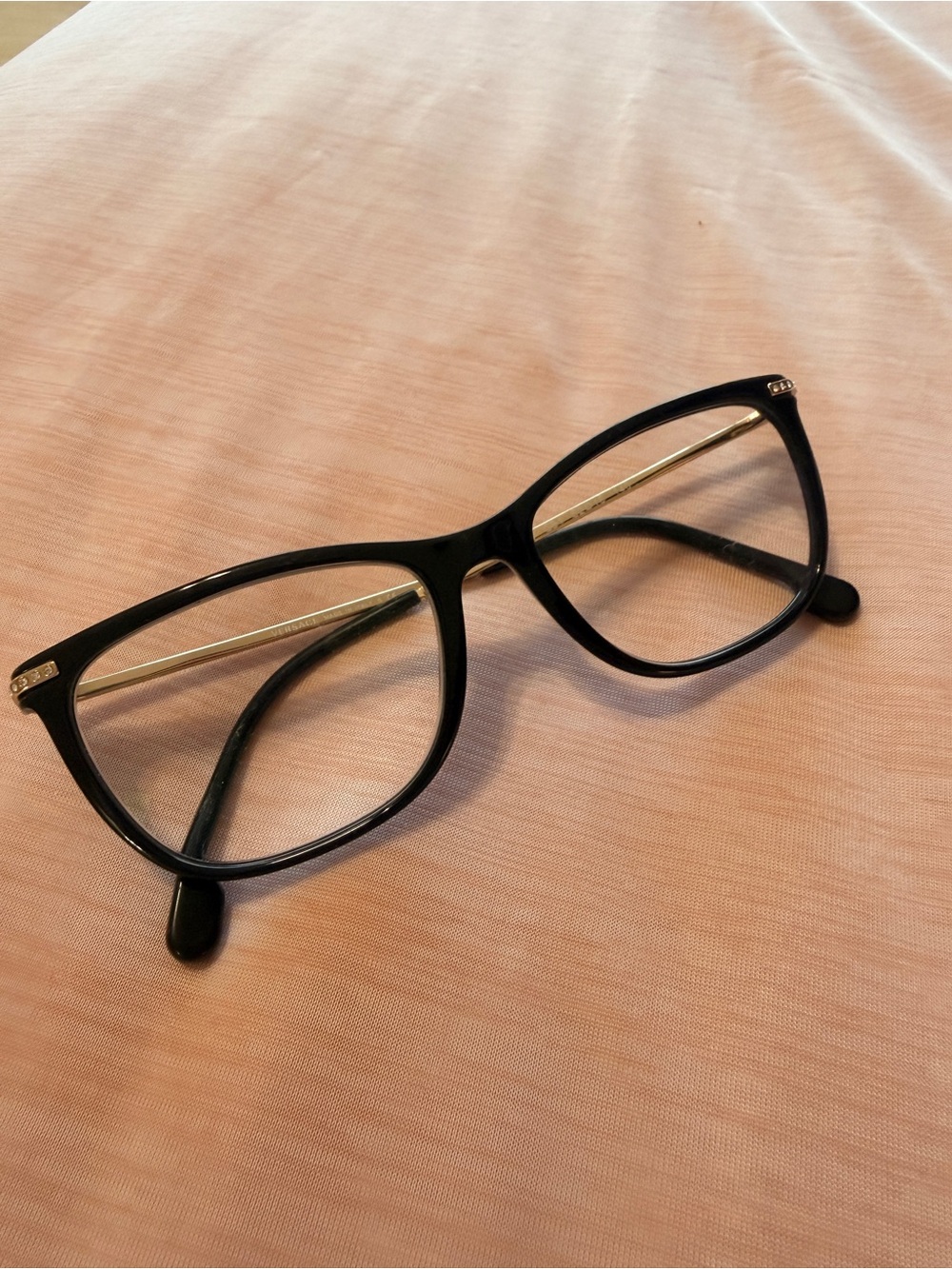 Versace Black Optical Glasses with Gold Temples